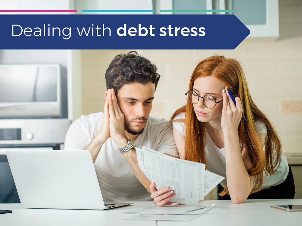 A couple dealing with debt stress