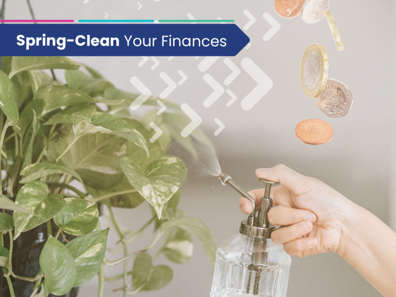 Person spring cleaning their finances