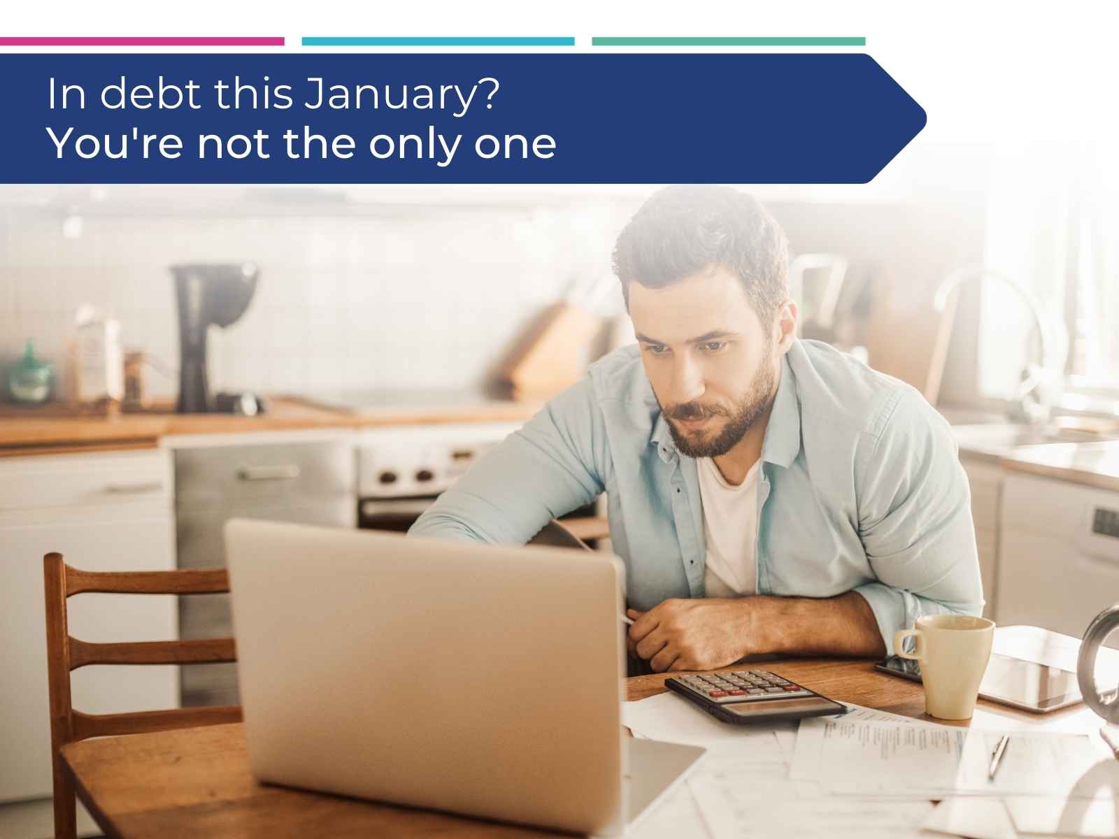 A man thinking he’s the only one in debt this January